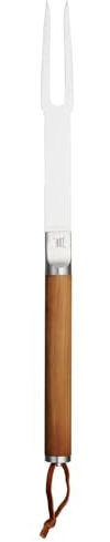 Fiskars Norden Grill Chef Grillgabel, Ideal für die Verwendung im Freien, Edelstahl/Birkenholz, Länge: 44,1 cm, 1066427