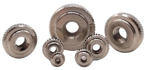 BARTEL | Rändelmutter Typ B | aus vernickeltem Messing | niedrige Form | für Maschinen & Werkzeuge | Mutter mit griffiger Oberfläche | M1,6| 4 Stück