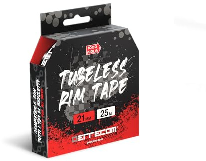 Errecom Tubeless Rim Tape 25 mètres x 21 mm, Bande Adhésive pour convertir Les Jantes de Vélo avec Chambre à air en Tubeless, Ultra Résistante, avec 10 Sceaux Adhésifs