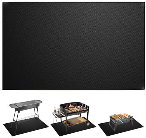 Base ignífuga, 122 x 76 cm, alfombrilla para barbacoa, alfombrilla ignífuga, alfombrilla de protección para el suelo