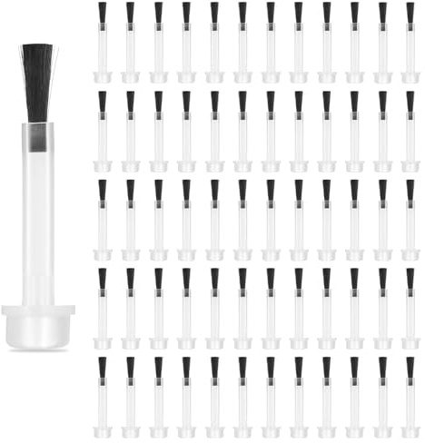 Kit de 60 cepillos de repuesto para esmalte de uñas, desechables, juego de pinceles de repuesto para arte de uñas con mango, polvo de inmersión, cepillo de repuesto líquido, cerdas suaves, cepillos de