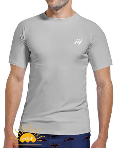 MEETWEE Maglietta da Uomo Rash Guard Rash Vest da Uomo a Maniche Lunghe,Protezione UV UPF 50+,ad Asciugatura Rapida,per Nuoto,Surf,Sport Acquatici