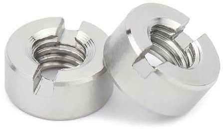LDHNFBYV Écrous Ronds fendus en Acier Inoxydable SUS304, Face d'extrémité avec écrou à Oreilles rainuré(2Pcs M12xP1.75)