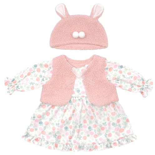 ZWOOS Vêtements de Poupée 50-55 cm, Ensemble Gilet et Jupe Rose Compatible avec New Born Baby de Poupée, Cadeaux pour Filles, Enfants
