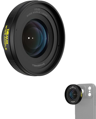 Freewell 16mm Wide Angle Lens for iPhone & Samsung – 105° FOV, Close Focus 0.5m – Perfect for Landscapes, Architecture.