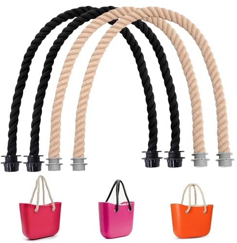 XSHAO 4 Maniglie per O Bag Manici, 75 cm, manico per borse Obag, accessori per borse, borse, borse, borse a tracolla (nero/beige)