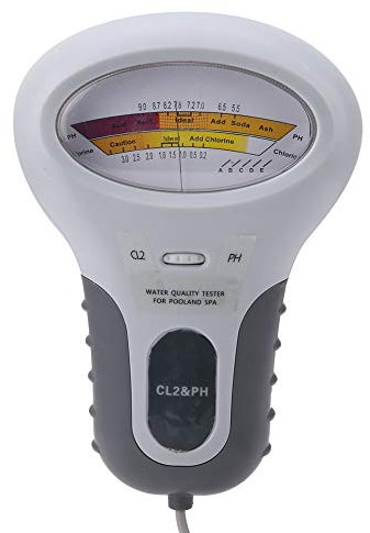 PH Chlorine Tester, pH Meters, for Swimming Pool, Water Quality Analyzer, with Probe, Easy to Set Up, Easy to Use, Quick Testing, Adjust Chlorine pH of the pool, for Pool Water Safety