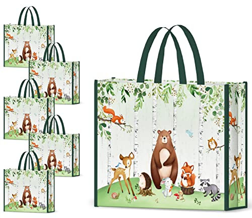 NymphFable 5 Stück Faltbare Einkaufstasche 17,7 * 15 * 5 Zoll Wiederverwendbare Süßigkeiten Goodie Bags Waschbare Einkaufstüte Leckereien Taschen Einkaufstaschen