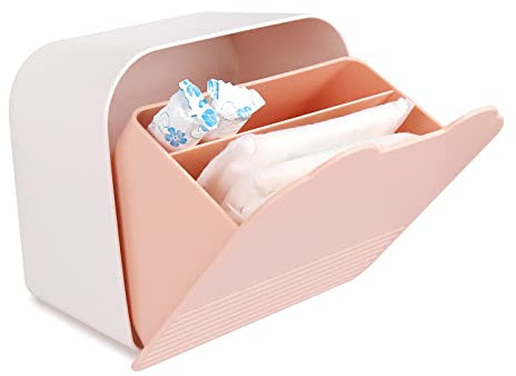 Damenbinden Box,Kunststoff Hängen Tampon Aufbewahrung Box 15.5 * 15.5 * 9cm Damenbinden Organizer für Badezimmer für Mädchen, Frauen, Damen (Rosa)