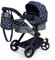 Bayer Design 17015AA Puppenwagen Xeo mit Tasche, höhenverstellbarer Griff, Schwenkschieber, wandelbar als Puppenjogger, bewegliche Vorderräder, integrierter Korb, Blau, Weiß