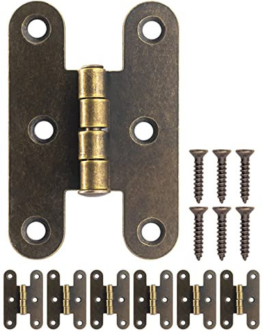 FUXXER Lot de 6 charnières classiques en métal bronze antique vintage 55 x 37 mm