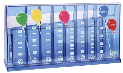 Spardose/Münzsortierer/Münzzähler Freude Lk 15,9 (blau)