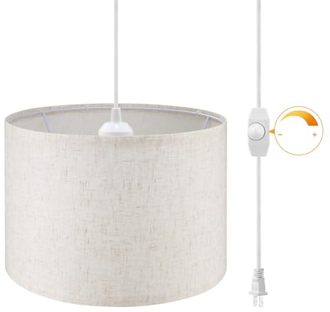 WimiSom Plug in Pendant Light,15 FT Hanging Lamp with Plug in Cord