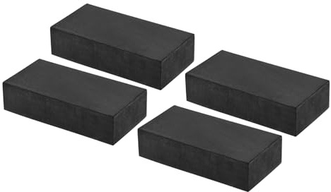 PATIKIL Rubber Anti-Vibration Pads, 4 Pcs Square Vibration Isolation Mats 4 x 2 x 1 for HVAC Air Conditioner Air Compressor Washer Dryer, Black