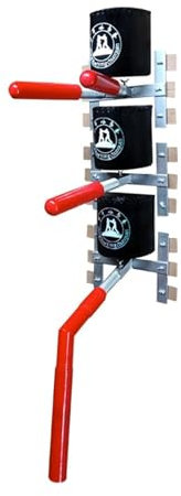 Wing Chun holzpuppe Wing Chun Holzpuppe, An Der Wand Montierte Federstäbe for Kampfsporttraining, Übungen Zur Stärkung Von Armen Und Beinen, Platzsparend, Einfache Montage (Color : Red)