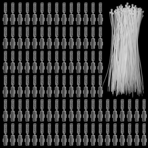 UTMACH 100 Pièces Marquage Serre Cable avec 100 Colliers de Serrages Attaches Lsolées Ignifuges Marqueurs De Câble Transparent Marquage de Cable Réutilisable Étiquettes de Câbles pour Fils, Câbles