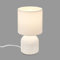 BRILONER - Tischlampe mit Stoffschirm, Kabelschalter, Keramikfuß, Lampe, Nachttischlampe, Tischleuchte, Dekolampe Flur, Bürolampe, Leselampe, Wohnzimmer, Schlafzimmer, 15x28 cm (DxH), Weiß