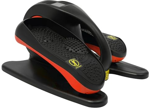 Crosstrainer för hem, elliptisk tränare, elliptisk tränare för seniorer, bentränare med fjärrkontroll, LCD-skärm, 5 hastigheter, 60 W, kraftfull passform (orange)