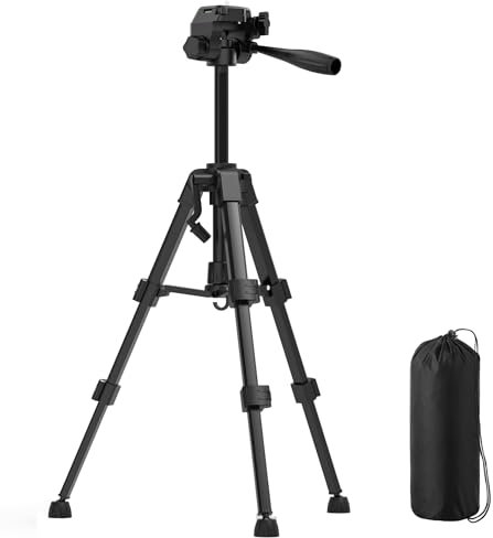 HYCHIKA Trépied pour Niveau Laser, Basculement et Rotation du Niveaux Laser de 90°, 180°et 360°Verticalement ou Horizontalement, avec 1/4 Filetage, Sac en Tissu (Hauteur: 30-65 cm)