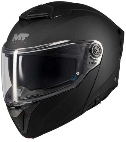 MT Helmets Atom 2 SV, Casco moto Modular Flip-Up, Visor Solar Retráctil, Interior Lavable, Preparado Intercomunicador UCS, Bloqueo frontal, Visor con posición Ventilación, Homologado ECE 22.06 & DOT