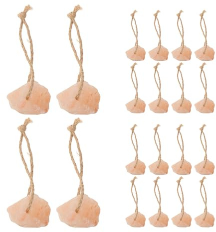 VALICLUD Blocchi di Sale Minerale Naturali per Piccoli Animali Corda 20 Pezzi da 50-70g per Criceti Conigli Capre e Cervi Integratori di Microelementi per Benessere e Pelo Lucido in