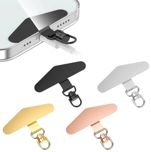 4 st telefonbandslappar, ultratunna smarttelefonkuddar i rostfritt stål med metallring, 360° vridbar, kompatibel med de flesta telefonskal