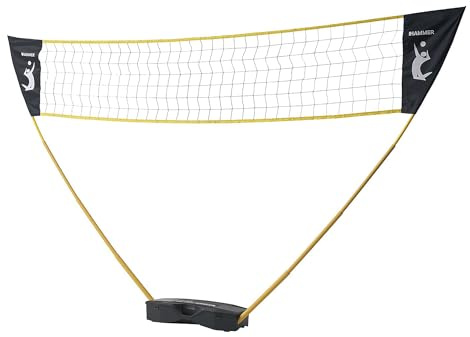 HAMMER Volleyball Netz Set - Volleyball-Set mit Tragekoffer, Pfostenständer, Courtline und Bodenheringe, Leichter Aufbau, Volleyball-Zubehör Spaß für jung und alt