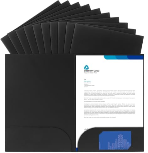 AZKEEGREY 20 Pcs A4 Paper File Folder, with Business Cards Slot Pockets