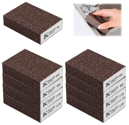 9 Pezzi Spugne Abrasive per Legno, Riutilizzabile Spugnette Abrasive