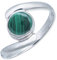 mantraroma Ring Damen Silber 925 Malachit grün schlicht modern