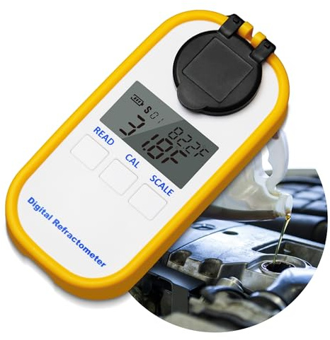 AMTAST 5 in 1 Antifreeze Refractometer Digital Coolant Refractometer for Automotive Handheld Def Refractometer for Measuring Diesel Exhaust Fluid Glycol Propylene Glycol Concentrations (Model AMR317)