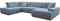Cavadore Wohnlandschaft Mistrel mit Bettfunktion / Schlafsofa mit leichter Fleckentfernung dank Soft Clean / Geeignet für Haushalte mit Kindern, Haustieren /343 x 77 x 228 / blau