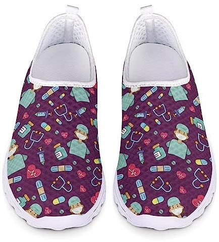 POLERO infirmière modèle sans Lacet Chaussures pour Femmes léger Maille Respirant Chaussures Sport Sneaker EU 39