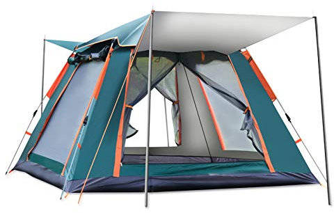 Ergocar Wasserdicht Outdoor leichtes Pop Up Wurfzelt 3-4 Personen Sonnenschutz Schnell Set-up Kuppelzelte für Camping, Rucksackreisen, Wandern und andere Outdoor-Aktivitäten (Grün, Silberleim)