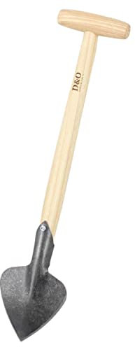 D&O Staudenspaten aus geschmiedeten Borstahl mit T-Stiel und angeschliffenem Blatt - Gesamtlänge 53 cm - Perfekt für dichtbepflanzte Beete, Spaten, Beetspaten, Blumenkelle, Gartenspaten