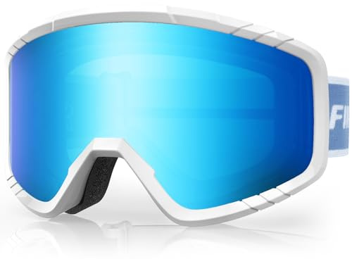 Findway Maschera da Sci, Occhiali da Sci per Uomo Donna Teenager OTG Maschere Sci, 100% Anti-UV Maschera Sci, Anti Nebbia, Adatto a Snowboard, Motocross e Altri Sport Invernali