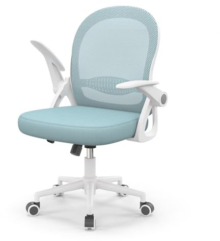 rattantree Silla de Oficina, Silla de Escritorio Ergonómica Azul | Silla de Ordenador con Malla Transpirable y Asiento, Regulable en Altura, Reposabrazos Abatibles, Para Estudio de Oficina
