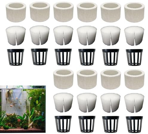 Juego fijo para plantas acuáticas, anillos de fijación para plantas acuáticas de acuario, anillos para plantas de acuario de cerámica, anillos de soporte para plantas de acuario, accesorios