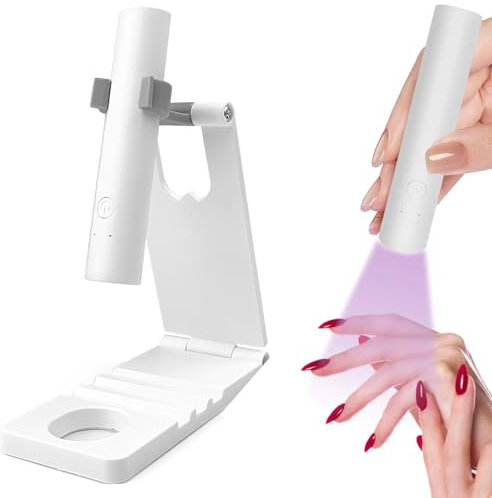 UV Lampe für Gelnägel, Mini UV Lampe Für Nägel mit Ständer Tragbare Kleine, Wiederaufladbare Mini LED Nagellampe Nageltrockner für schnelles Aushärten, zum Aushärten von Nagelkleber Nail Tips