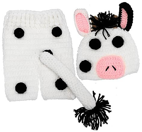 DOITOOL Baby-Fotografie-Kleidung Neugeborenen-Baby-Artikel Häkelmütze Hosen-Set Baby-Outfits Neugeborenen-Fotografie-kostüme Bequemer Strickanzug