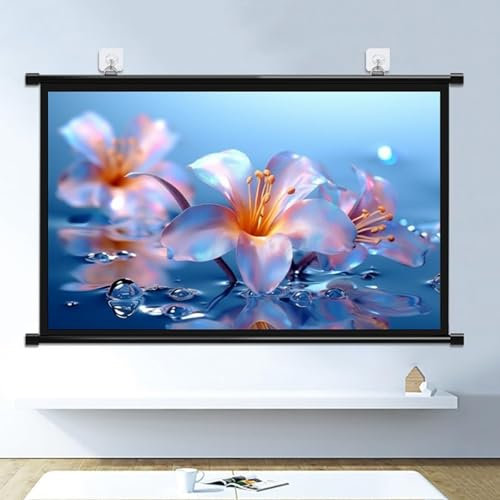 HJXGQJM Telo Proiettore Manuale Retrattile Arrotolabile Schermo per Proiezione Portatile HD 16:9/4:3, per Home Theater, Intrattenimento KTV E Proiezione di Giochi Cinematografici(4:3,50)