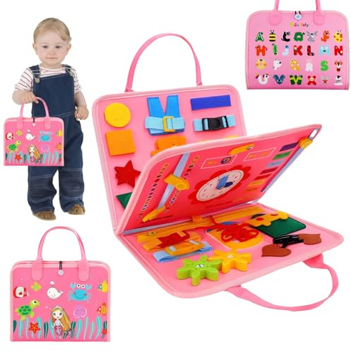 louuuou 1PCS Baby Busy Board, Toys Busy Book for Kids, Busy Book for 1+ Year Old, Suitable Boys Girls Gift for 1-3 Baby Activity Games Learning Educational Toys