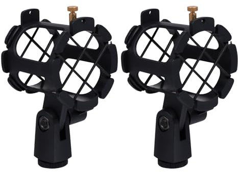 FUNOMOCYA 2 Soportes Antivibración Para Estudio De Micrófono Soporte De Suspensión Para Aislamiento De Vibraciones De Suspensión Para Estudio De Clip Negro