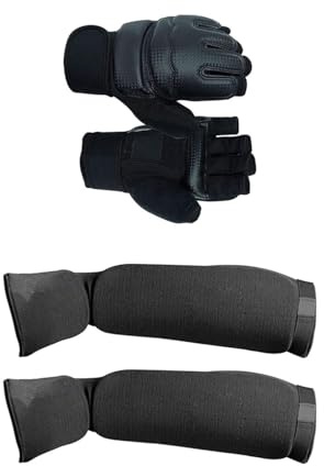 wisoolkic Protège-Tibias et protège-Cou-de-Pied résistants pour aux Chocs pour l'entraînement au Muay Thai et au Kickboxing. Protections de Jambes Noires et durables, Noir, L