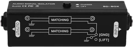 RASTKY Filtro Antirumore Isolatore del Circuito di Terra Professionale da 6,35 Mm per Domestico 'auto, Eliminatore di Ronzio in Lega di Alluminio per Uscita HiFi