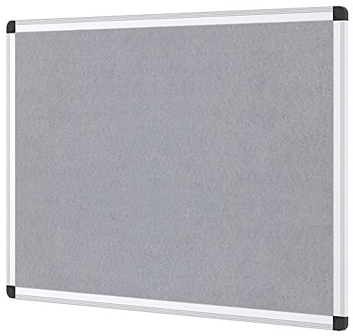 VIZ-PRO Pinnwand - Textil/Filz (grau) - mit Alurahmen - 90 x 60 cm