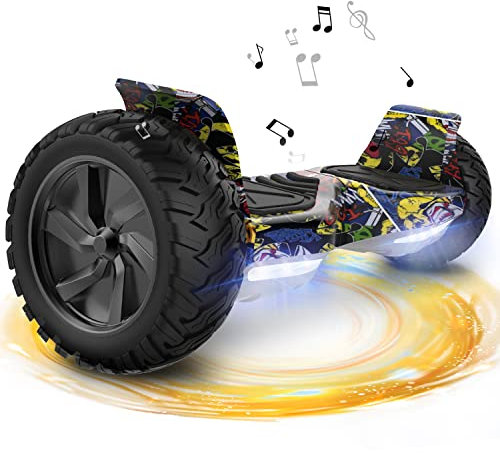 FUNDOT Hoverboards, Hoverboards mit 8,5-Zoll-Rädern, Off-Road Hoverboards mit Bluetooth-Lautsprecher, LED-Lichtern, APP, leistungsstarkem Motor, Geschenk für Kinder Erwachsene