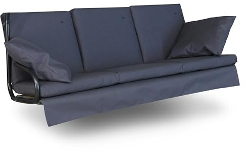 Angerer Freizeitmöbel GmbH Hollywoodschaukel Auflage Sun - passend für viele 3-Sitzer Hollywoodschaukeln - Schaukelauflage Made in Germany (Dunkelgrau)
