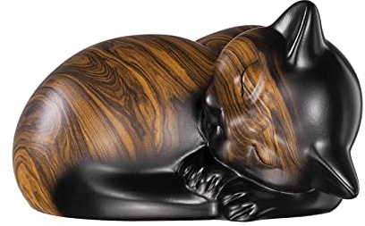 Kriss Art Pet Urns,Sleeping Resin Cremation Cat Urn, Cat Urns for Ashes, Small Animal Urn