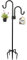 Double Shepherds Hook for Outdoor, 28.5 to 76 Inch Adjustable Garden Hooks with 5-Prong Base, Heavy Duty Garden Hook for for Garden Lights, Lanterns, Plant Baskets, Wind Chime (76)